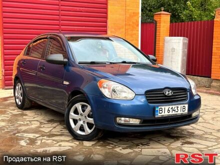 Синий Хендай Акцент, объемом двигателя 1.4 л и пробегом 144 тыс. км за 4950 $, фото 1 на Automoto.ua