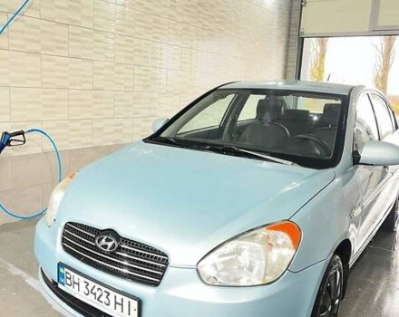 Синий Хендай Акцент, объемом двигателя 1.5 л и пробегом 304 тыс. км за 3650 $, фото 1 на Automoto.ua