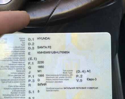 Белый Хендай Санта Фе, объемом двигателя 2 л и пробегом 186 тыс. км за 21200 $, фото 11 на Automoto.ua