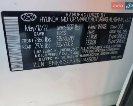 Белый Хендай Санта Фе, объемом двигателя 2.5 л и пробегом 47 тыс. км за 7400 $, фото 12 на Automoto.ua