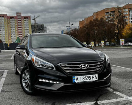 Черный Хендай Соната, объемом двигателя 2.4 л и пробегом 150 тыс. км за 13400 $, фото 1 на Automoto.ua