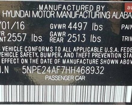 Хендай Соната 2016 в Киеве на Automoto.ua Черный Хендай Соната, объемом двигателя 2.36 л и пробегом 167 тыс. км за 10300 $, фото 17 на Automoto.ua