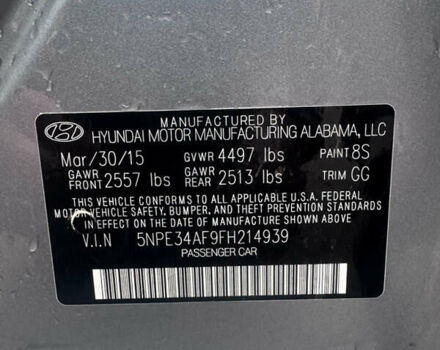 Хендай Соната 2015 в Киеве на Automoto.ua Серый Хендай Соната, объемом двигателя 2.36 л и пробегом 160 тыс. км за 10000 $, фото 16 на Automoto.ua