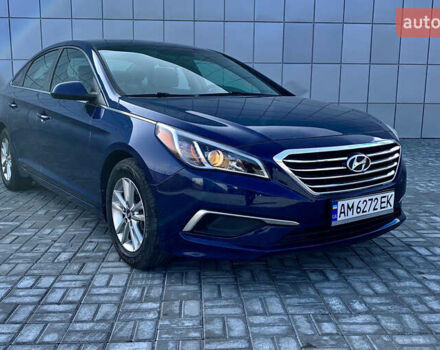 Синий Хендай Соната, объемом двигателя 2.4 л и пробегом 163 тыс. км за 11200 $, фото 1 на Automoto.ua