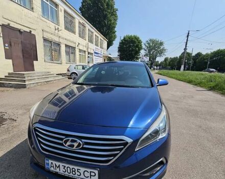 Синий Хендай Соната, объемом двигателя 2.4 л и пробегом 106 тыс. км за 10400 $, фото 1 на Automoto.ua