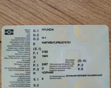 Черный Хендай H-1, объемом двигателя 2.5 л и пробегом 293 тыс. км за 9999 $, фото 7 на Automoto.ua