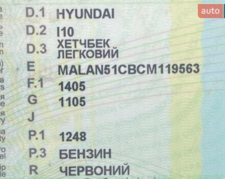 Червоний Хендай і10, об'ємом двигуна 1.2 л та пробігом 235 тис. км за 5999 $, фото 9 на Automoto.ua
