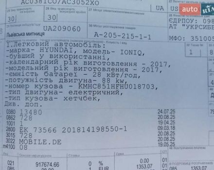 Білий Хендай Ioniq, об'ємом двигуна 0 л та пробігом 105 тис. км за 13700 $, фото 28 на Automoto.ua