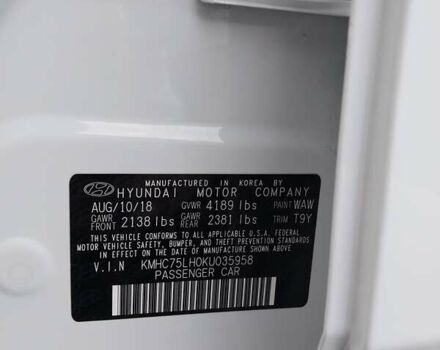 Белый Хендай Ioniq, объемом двигателя 0 л и пробегом 97 тыс. км за 13800 $, фото 9 на Automoto.ua