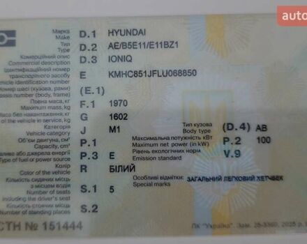 Белый Хендай Ioniq, объемом двигателя 0 л и пробегом 148 тыс. км за 15799 $, фото 62 на Automoto.ua