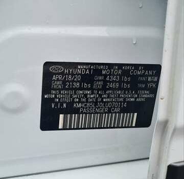 Белый Хендай Ioniq, объемом двигателя 0 л и пробегом 50 тыс. км за 15700 $, фото 23 на Automoto.ua