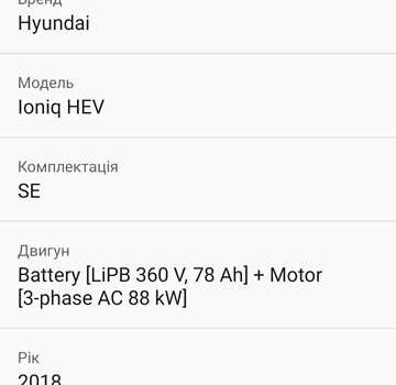 Синий Хендай Ioniq, объемом двигателя 0 л и пробегом 132 тыс. км за 13450 $, фото 10 на Automoto.ua