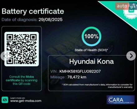 Серый Хендай Kona Electric, объемом двигателя 0 л и пробегом 78 тыс. км за 19500 $, фото 90 на Automoto.ua