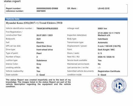 Серый Хендай Kona Electric, объемом двигателя 0 л и пробегом 50 тыс. км за 18500 $, фото 13 на Automoto.ua