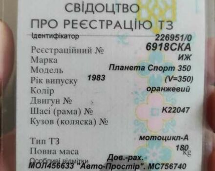 Оранжевый ИЖ Планета Спорт, объемом двигателя 0 л и пробегом 19 тыс. км за 700 $, фото 2 на Automoto.ua