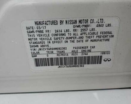 Белый Инфинити Q50, объемом двигателя 2 л и пробегом 148 тыс. км за 2200 $, фото 11 на Automoto.ua