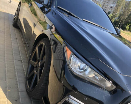 Черный Инфинити Q50, объемом двигателя 3 л и пробегом 55 тыс. км за 26750 $, фото 2 на Automoto.ua