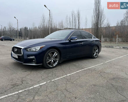 Синий Инфинити Q50, объемом двигателя 3 л и пробегом 60 тыс. км за 21999 $, фото 4 на Automoto.ua