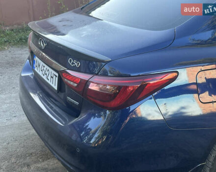 Синий Инфинити Q50, объемом двигателя 3 л и пробегом 60 тыс. км за 21999 $, фото 2 на Automoto.ua