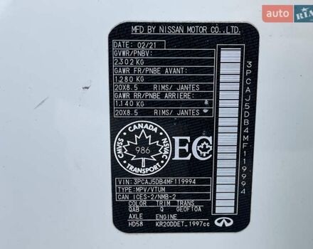 Белый Инфинити QX50, объемом двигателя 1.99 л и пробегом 34 тыс. км за 34999 $, фото 41 на Automoto.ua