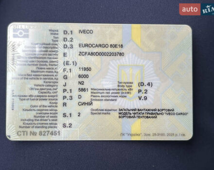 Синий Ивеко ЕвроКарго, объемом двигателя 5.86 л и пробегом 379 тыс. км за 11000 $, фото 14 на Automoto.ua