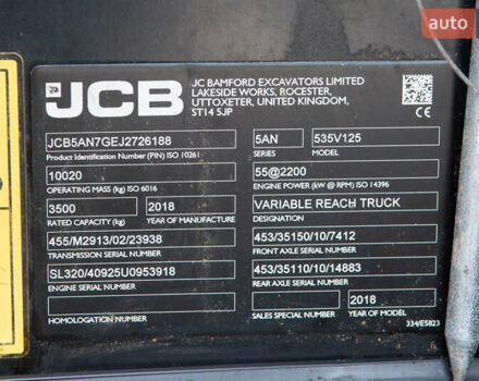 ЖЦБ 535-125 2018 в Житомире на Automoto.ua ЖЦБ 535-125, объемом двигателя 0 л и пробегом 0 тыс. км за 62918 $, фото 10 на Automoto.ua