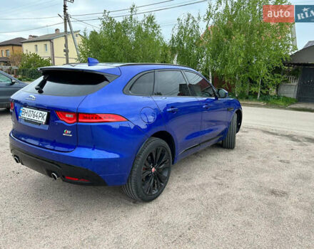 Синий Ягуар Ф-Пейс, объемом двигателя 3 л и пробегом 30 тыс. км за 41700 $, фото 5 на Automoto.ua