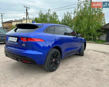 Синий Ягуар Ф-Пейс, объемом двигателя 3 л и пробегом 30 тыс. км за 41700 $, фото 6 на Automoto.ua