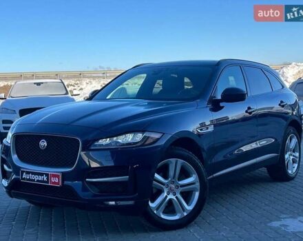 Синий Ягуар Ф-Пейс, объемом двигателя 2 л и пробегом 161 тыс. км за 21990 $, фото 1 на Automoto.ua