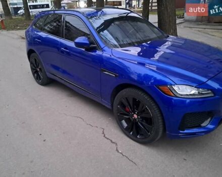 Синий Ягуар Ф-Пейс, объемом двигателя 3 л и пробегом 116 тыс. км за 24900 $, фото 1 на Automoto.ua