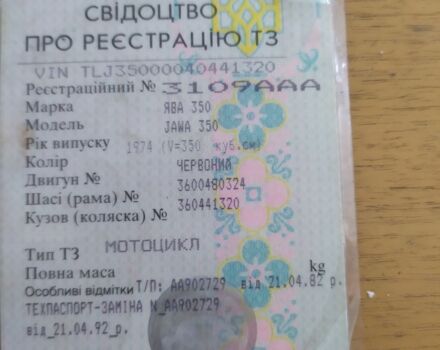 ЯВА Другая, объемом двигателя 0.35 л и пробегом 0 тыс. км за 476 $, фото 1 на Automoto.ua