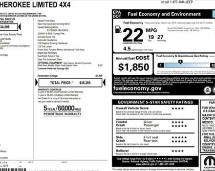 Сірий Джип Cherokee, об'ємом двигуна 3.2 л та пробігом 161 тис. км за 18299 $, фото 13 на Automoto.ua