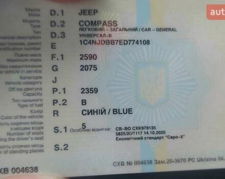 Синий Джип Компас, объемом двигателя 2.36 л и пробегом 225 тыс. км за 8500 $, фото 1 на Automoto.ua