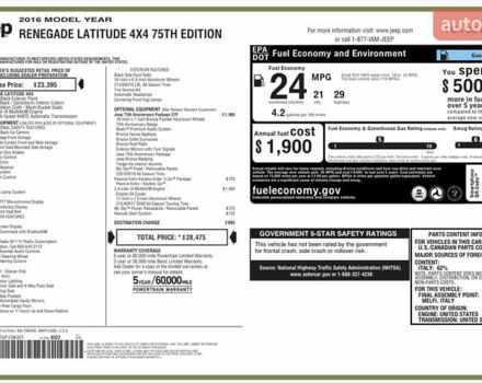 Черный Джип Ренегат, объемом двигателя 2.36 л и пробегом 126 тыс. км за 13000 $, фото 27 на Automoto.ua