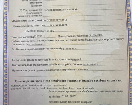 Серый Джип Ренегат, объемом двигателя 2.36 л и пробегом 233 тыс. км за 12900 $, фото 75 на Automoto.ua