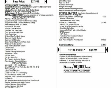 Джип Ренегат 2019 в Одессе на Automoto.ua Серый Джип Ренегат, объемом двигателя 1.33 л и пробегом 38 тыс. км за 19500 $, фото 51 на Automoto.ua