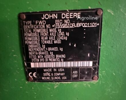 Зеленый Джон Дир 9510 R, объемом двигателя 0 л и пробегом 0 тыс. км за 133222 $, фото 1 на Automoto.ua