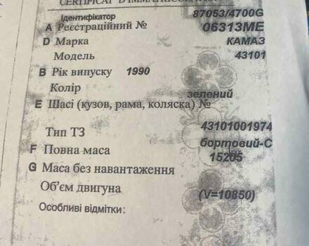 КамАЗ 43101, объемом двигателя 10.85 л и пробегом 86 тыс. км за 15000 $, фото 7 на Automoto.ua