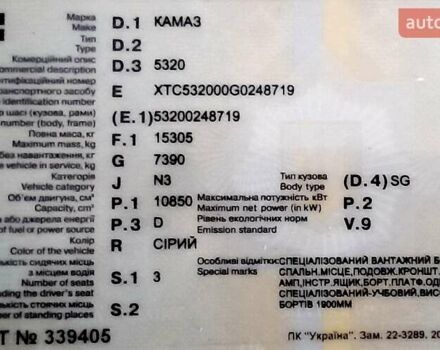Сірий КамАЗ 5320, об'ємом двигуна 10.85 л та пробігом 8 тис. км за 5500 $, фото 8 на Automoto.ua