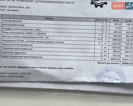 Белый Киа Niro, объемом двигателя 0 л и пробегом 129 тыс. км за 19200 $, фото 26 на Automoto.ua