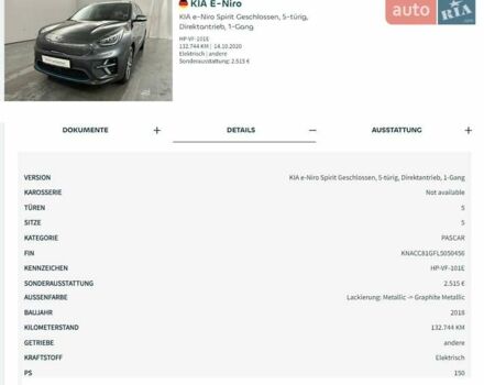 Кіа Niro, об'ємом двигуна 0 л та пробігом 133 тис. км за 19950 $, фото 40 на Automoto.ua