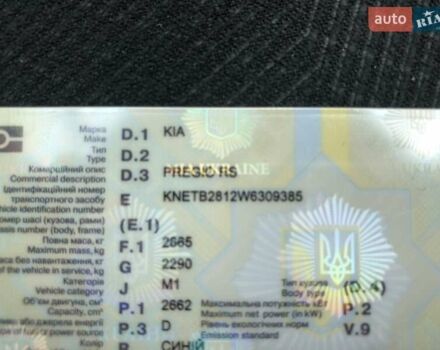 Синий Киа Преджио, объемом двигателя 2.66 л и пробегом 542 тыс. км за 2599 $, фото 14 на Automoto.ua