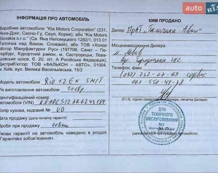 Белый Киа Рио, объемом двигателя 1.25 л и пробегом 46 тыс. км за 10000 $, фото 65 на Automoto.ua