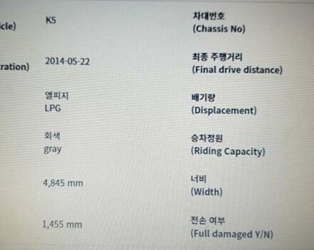 Серый Киа K5, объемом двигателя 2 л и пробегом 207 тыс. км за 10200 $, фото 9 на Automoto.ua