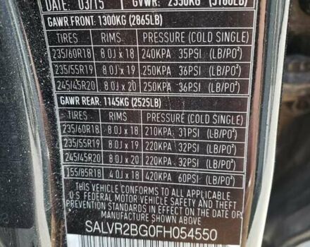 Черный Ленд Ровер Рендж Ровер Эвок, объемом двигателя 2 л и пробегом 77 тыс. км за 2000 $, фото 12 на Automoto.ua