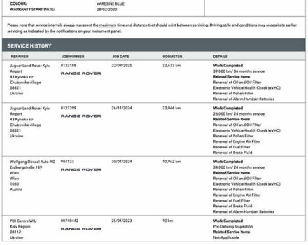 Ленд Ровер Рендж Ровер Спорт 2023 в Киеве на Automoto.ua Синий Ленд Ровер Рендж Ровер Спорт, объемом двигателя 3 л и пробегом 32 тыс. км за 143990 $, фото 2 на Automoto.ua