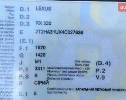 Серый Лексус РХ, объемом двигателя 3.3 л и пробегом 115 тыс. км за 9400 $, фото 1 на Automoto.ua