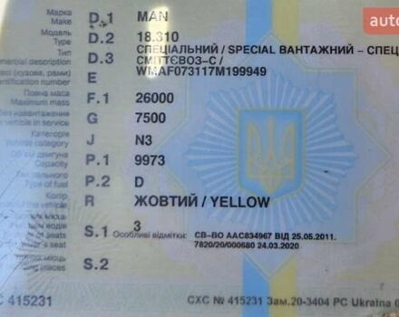 Жовтий МАН 18, об'ємом двигуна 10 л та пробігом 569 тис. км за 13000 $, фото 8 на Automoto.ua