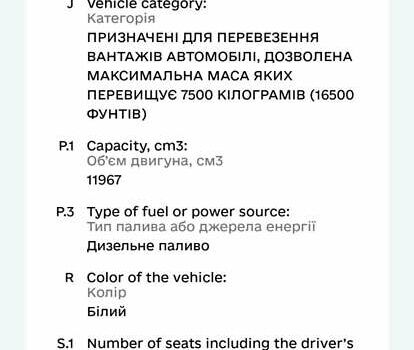 Білий МАН TGA, об'ємом двигуна 11.97 л та пробігом 1 тис. км за 47999 $, фото 5 на Automoto.ua