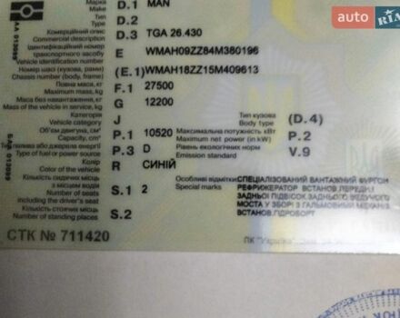 Синій МАН TGA, об'ємом двигуна 10.52 л та пробігом 8 тис. км за 23500 $, фото 9 на Automoto.ua